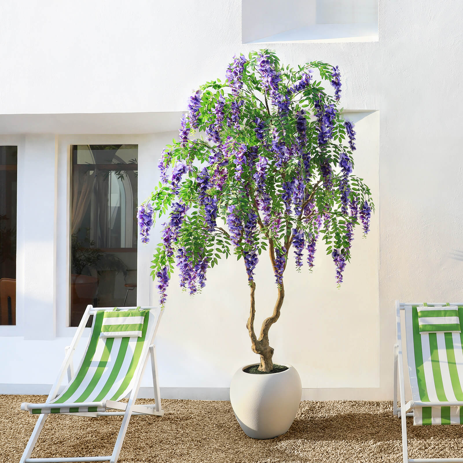 VeriNatural 8FT Artificial Violet Tree - Gorgeous indoor green plants, elegant home decoration without maintenance