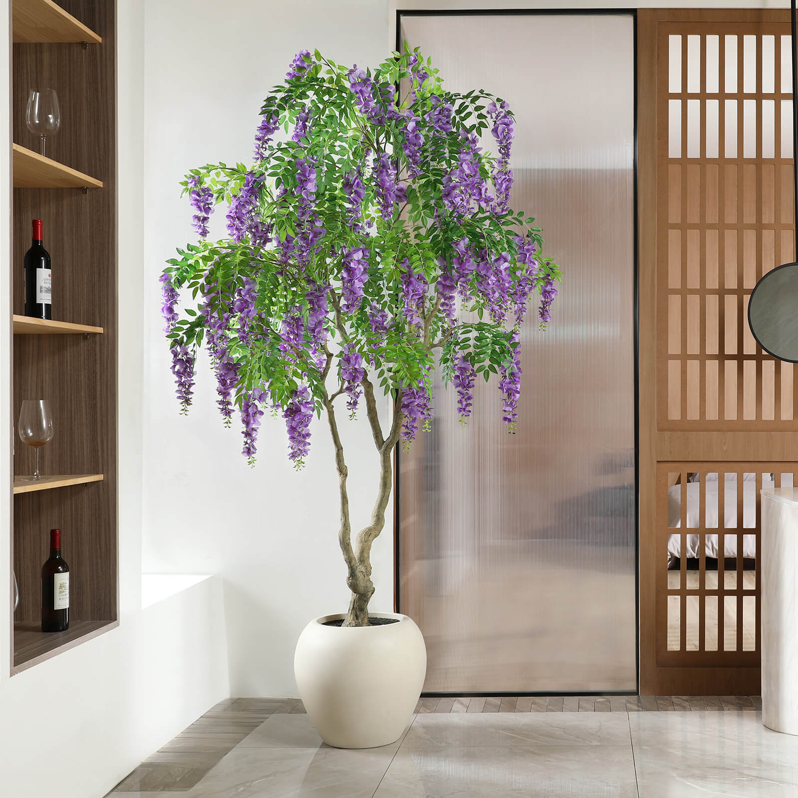 VeriNatural 8FT Artificial Violet Tree - Gorgeous indoor green plants, elegant home decoration without maintenance